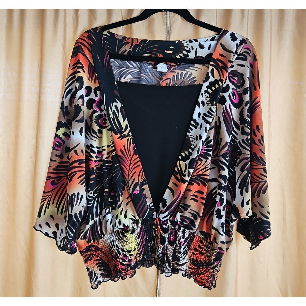 Cocomo Vibrant Multi-Colored Floral Blouse Top